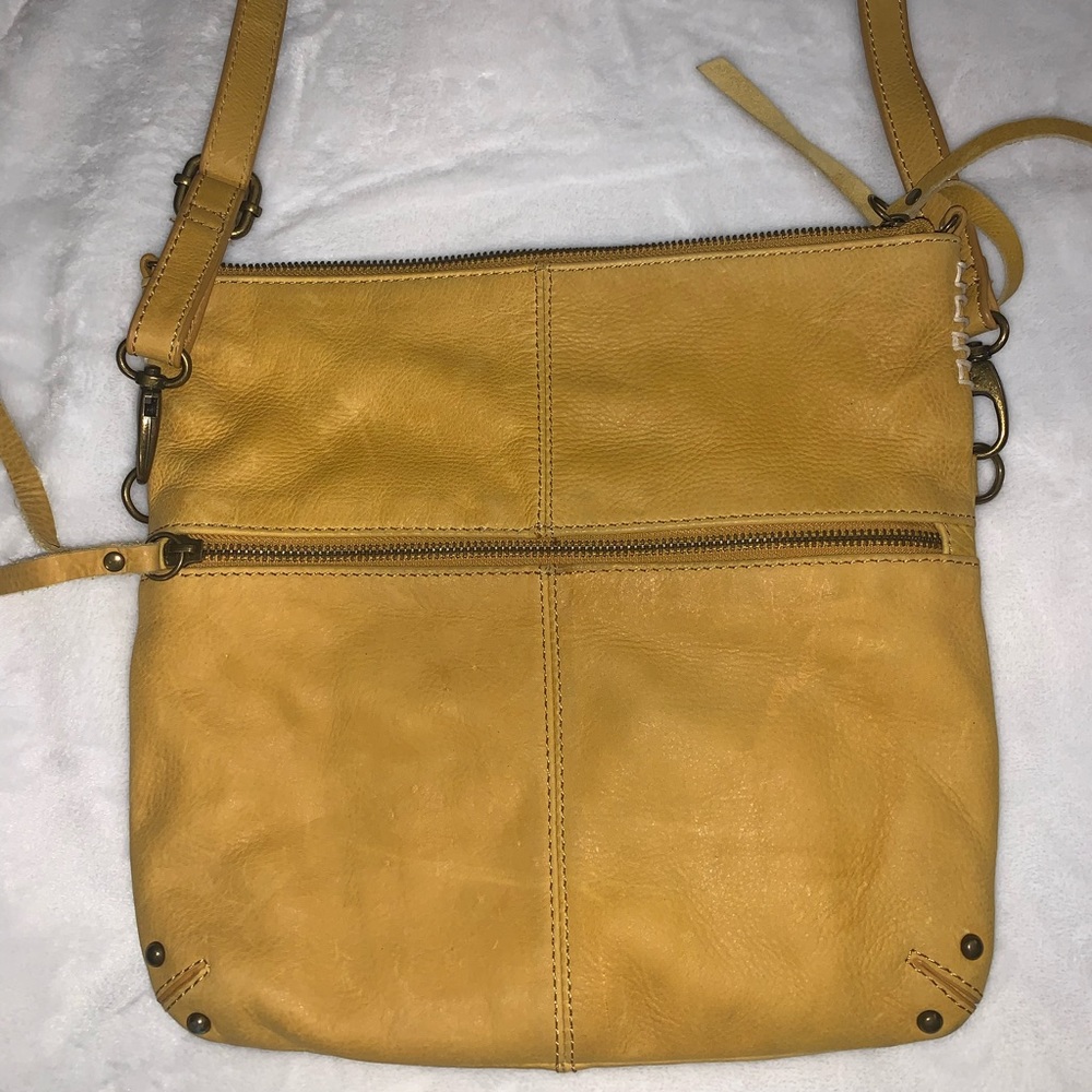 Lucky Brand. Boho Crossbody Soft Leather Purse W/ Leather Tassel Pulls - Picture 10 of 11